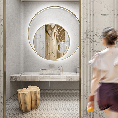 Marble with brass